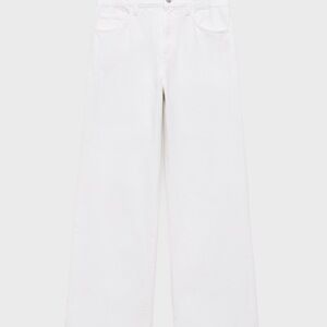 Mango Women's White Wide-Leg Jeans